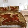 3pcs Dragon Art Duvet Cover Set - Includes 1 Duvet Cover and 2 Pillowcases, No Quilt Core, All-Season Home Decor yy251111051