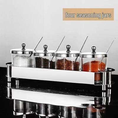 Mailang Stainless Steel & Glass Spice Jars Set