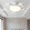 Silent Led Ceiling Fan With Remote Control 3 Speeds Timing Fans Low Floor Loft Fan With Lights for Bathroom Dormitory