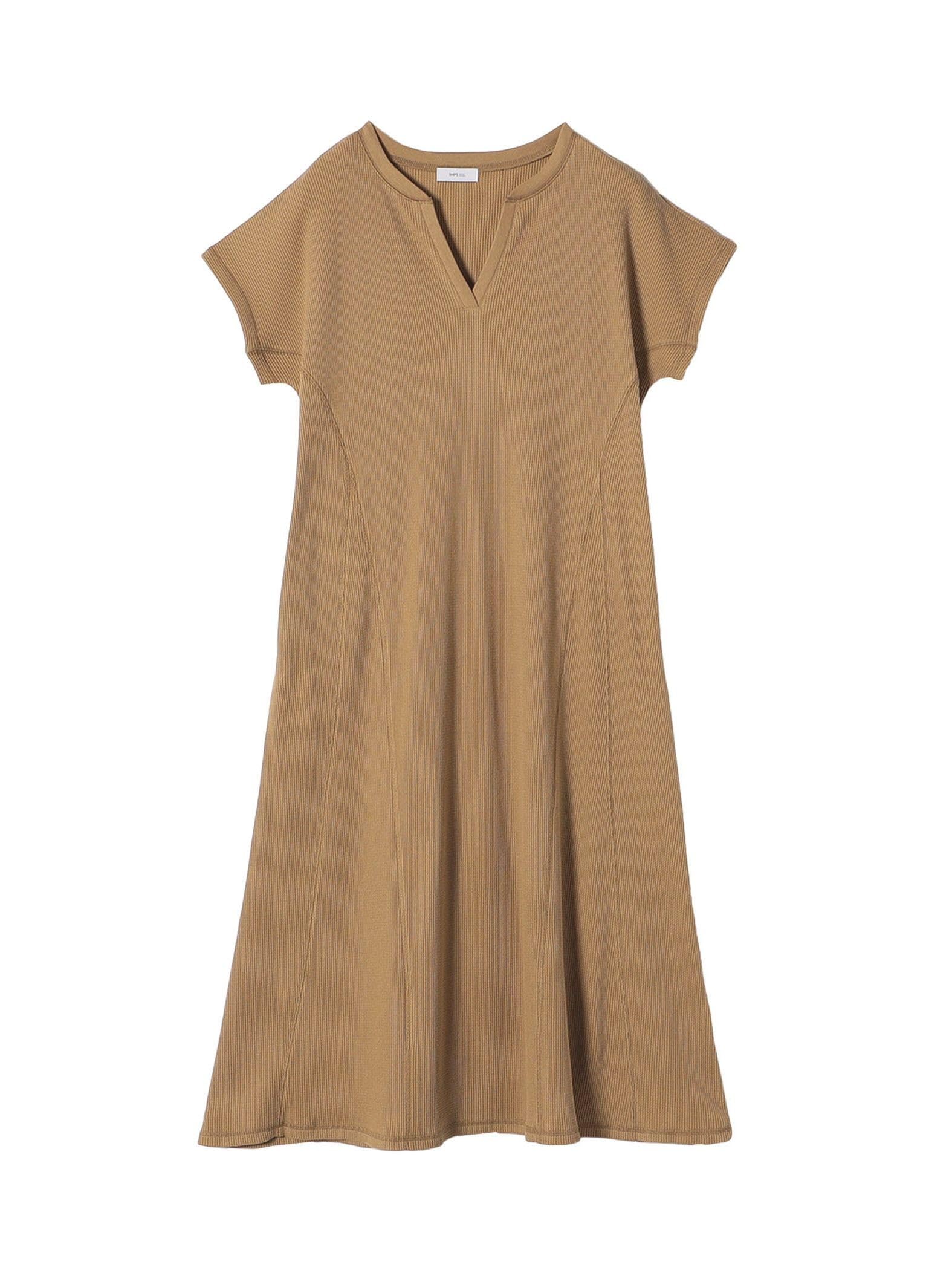 

Ships Any Women s Machine Washable Waffle Skipper A-Line Dress, Camel, 724520076