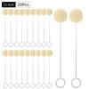 20pcs Wool Daubers Leather Dye Tool with Metal Handle, Leathercraft Dye Applicator Brush, DIY Leather Craft Glue Spreading Tools