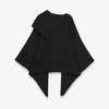 2025 Autumn Black Asymmetrical Cape Knitwear for Women - European Style