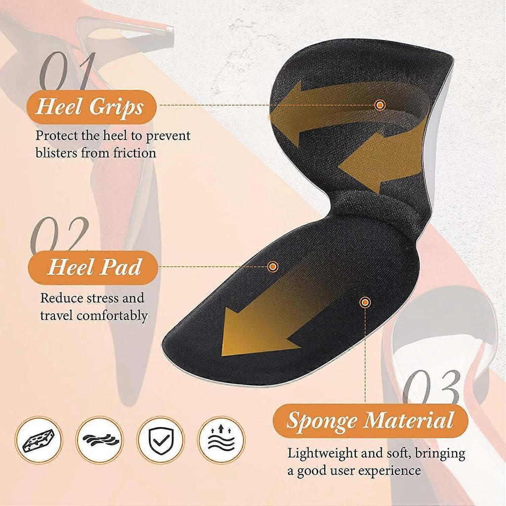 2-Pack Heel Grip Heel Cushion Pad Self Heel Insert Self Adhesive Insole Foot