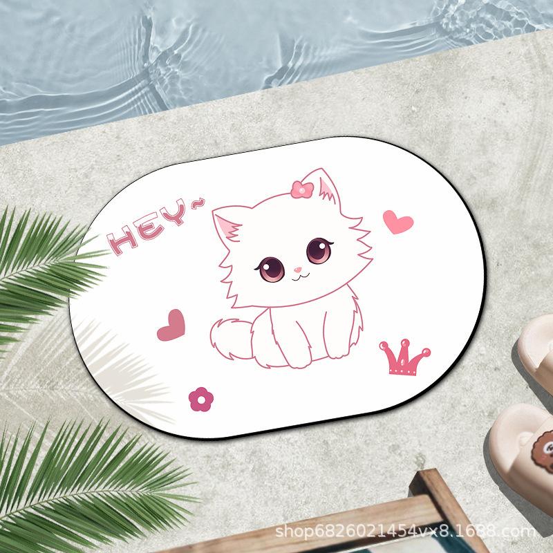 Bathroom Floor Mat Absorbent Toilet Floor Mat Non-slip Entry Door Mat Kitchen Door Toilet Mat Size