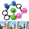 New DIY Barbell Keychain PVC Gym Lovers Charms Bags Keychain Kettlebell Dumbbell Pendant Keychain Jewelry Accessories