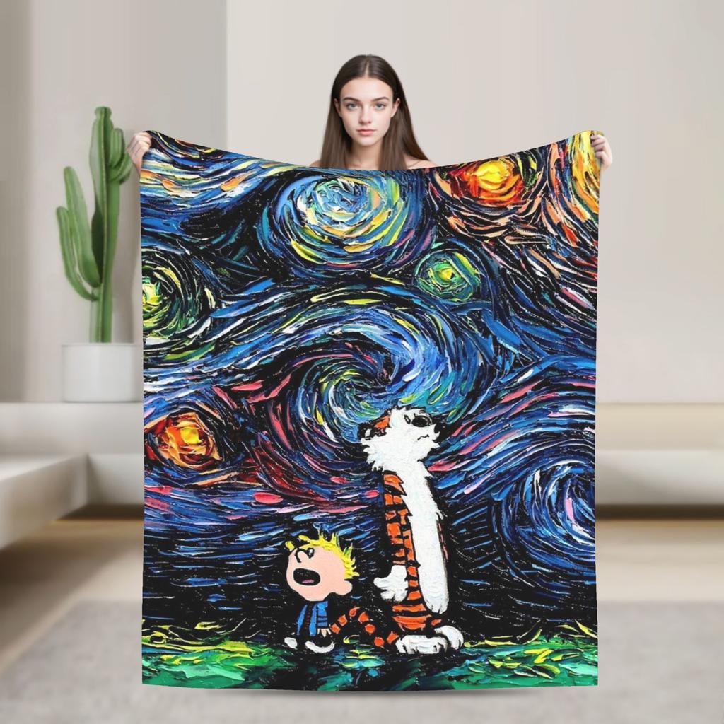 Airplane Travel Calvined and Hobbes Throw Blanket Flannel Bedspread For Couch Chair Sofa Bed Novelty Sofa Bed Cover