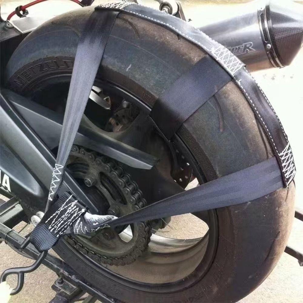 Heavy Duty Wheel Securing Strap Foldable Motorcycle Tie Down Strap Tow Truck Use