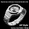 Металевий Мод Комплект GA2100 Для Casio GA2100 2110 GMA-S2100 GM2100 Корпус та Ремінець з Нержавіючої Сталі Заміна Модифікація Аксесуари
