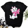 Aristokatten Marie Kat Kawaii Schattig Patroon Bedrukt Katoenen T-shirt 2025 Dames Zomer Top Y2K Schattige Stijl Koppel Korte Mouw Top