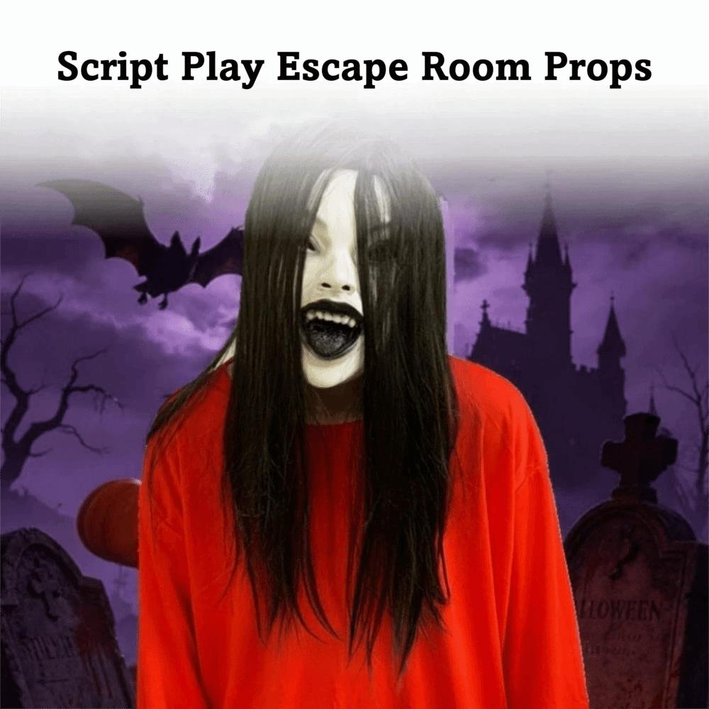 Long Hair Halloween Decoration Latex Mask Creepier Headgear Party Cosplay Costume Ghost House