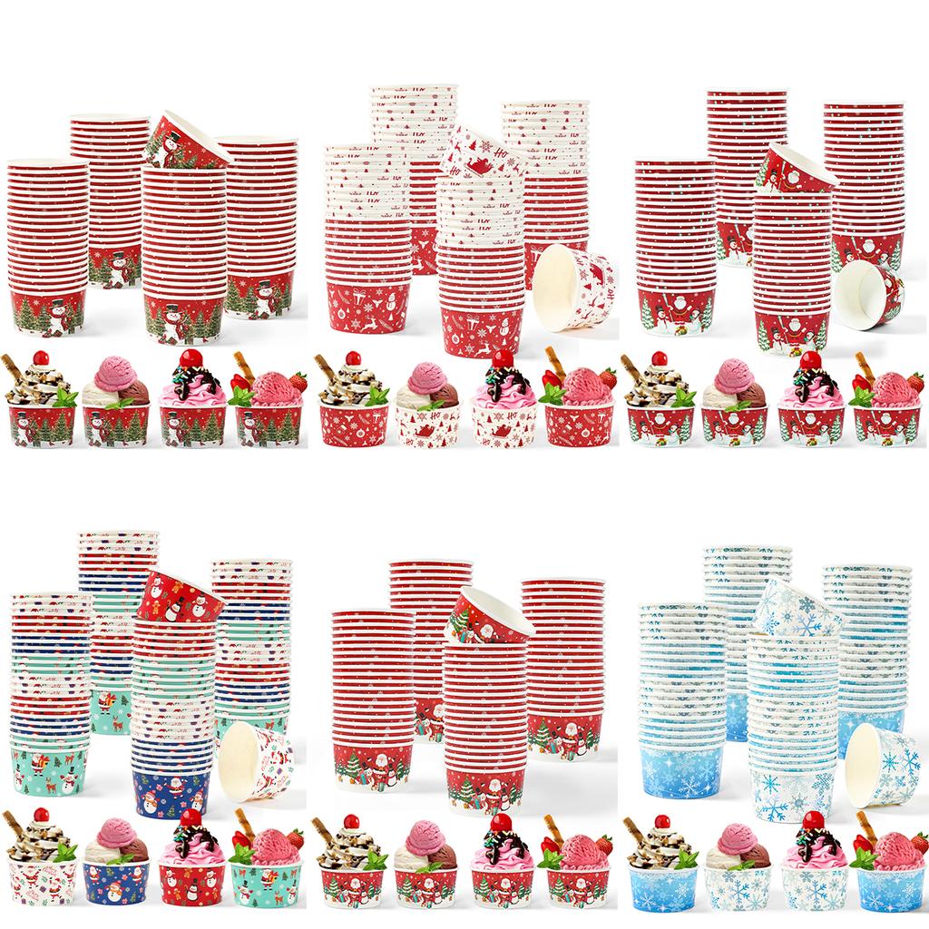Christmas Santa Claus Paper Bowl Noel Snowman Disposable Bowl Merry Christmas Decor For Home 2025 New Year 2026
