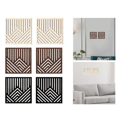 2x Wooden Wall Art Decor Wall Decoration Stylish Wall Sculptures Geometric Ornament for Living Room Bedroom Farmhouse Kitchen