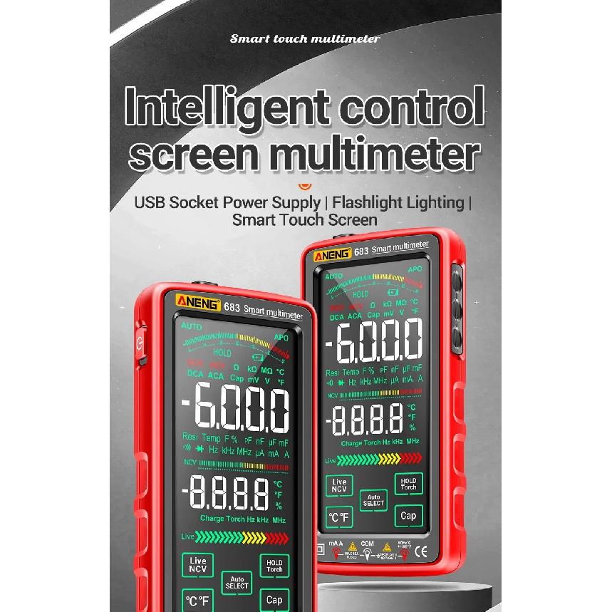 ANENG 683 Smart Multimeter Tester High-end Touch Rechargeable 6000 Counts Multimetro Test Multitester AC/DC Voltage Current Tool