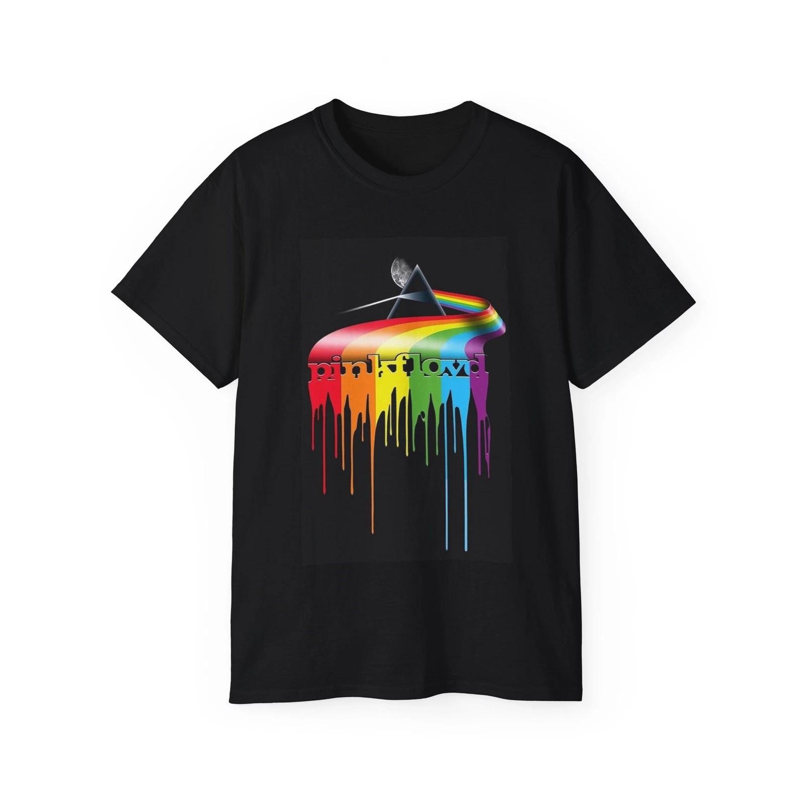 

Футболка Pink Floyd радужная винтажная рок классика ретро Ultra Cotton Tee графическая S