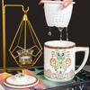 Tanghui Bone China Tea Infuser Mug with Lid and Handle