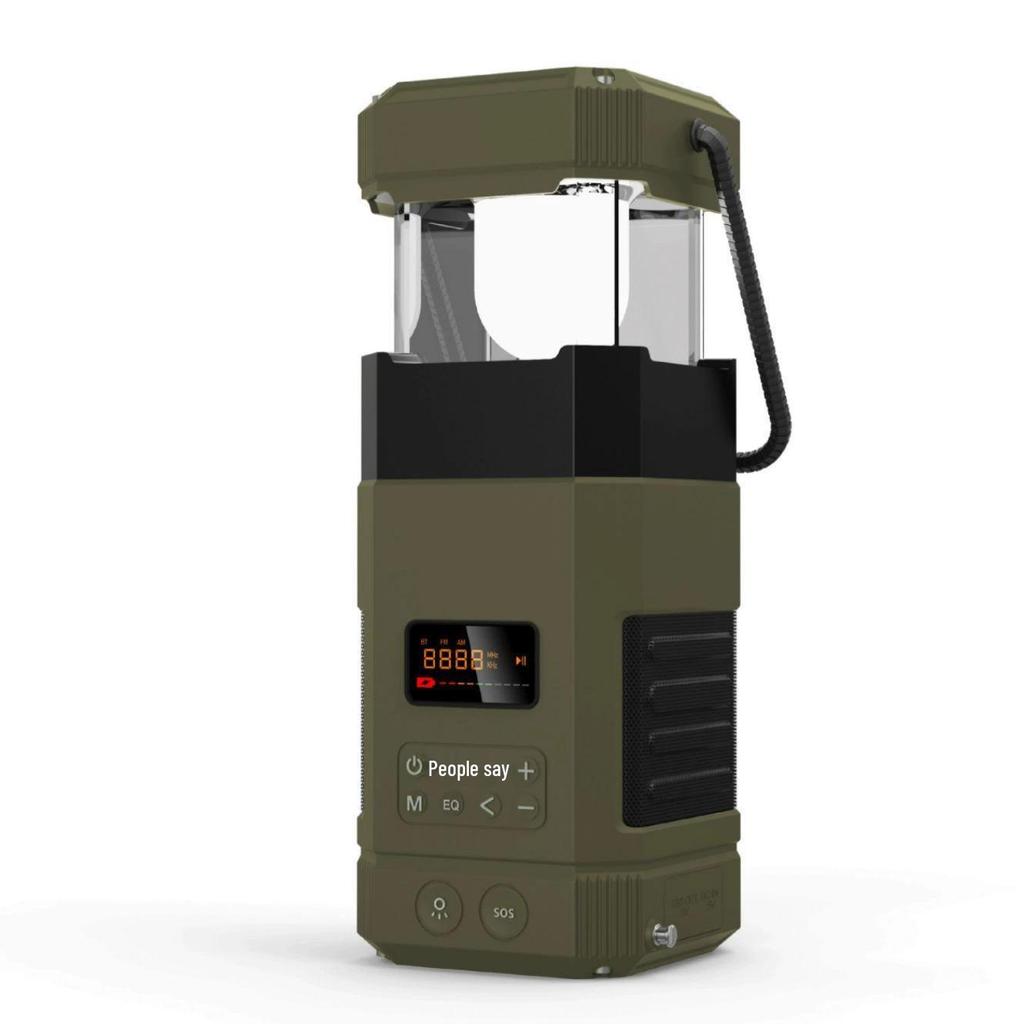 Portable Solar Lantern & Bluetooth Speaker with Hand-Crank Generator for Emergency Preparedness