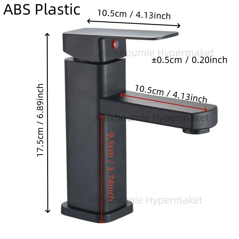 Bathroom Water Tap Washroom Faucet Deck Mounted Single Hole Single Handel Hot and Cold Water Mixer ABS Plastic&G1/2