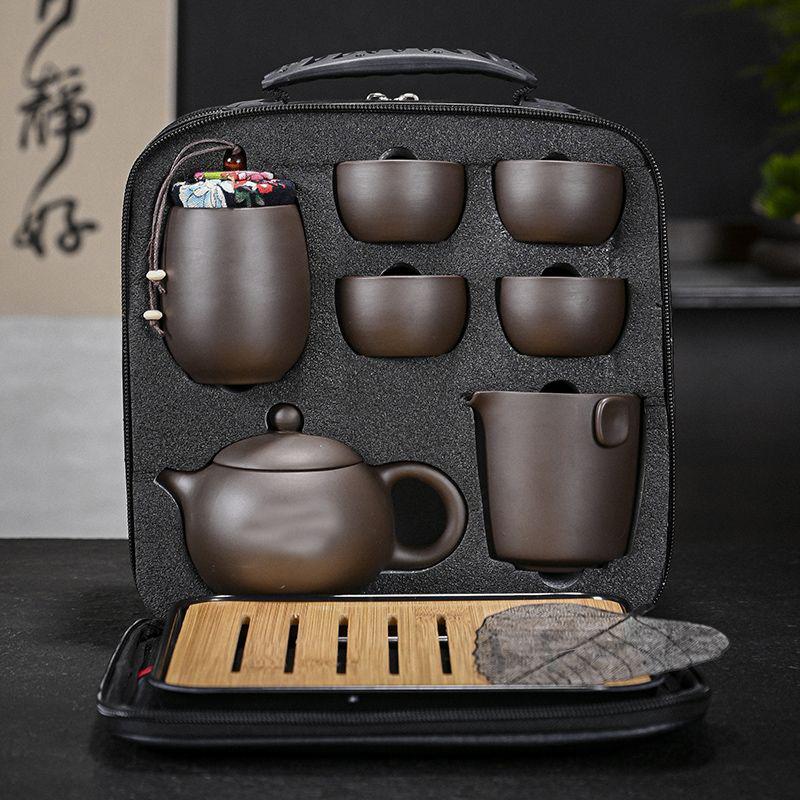 Portable Ceramic Teaware Set Chinese Tradition Kung Fu Tea Set With Bag Gaiwan Tea Cups Of Tea Ceremony