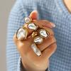 Luxus Barock Imitation Perle Verstellbare Ringe für Damen Mode Metall Tropfen Nischen Design Zeigefinger Ring Party Schmuck