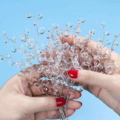 White Emulation Wedding Party Acrylic Bridal Tiara DIY Craft Decoration Artificial Bouquet Crystal Flower Crystal Bud Branches