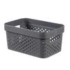 CURVER Infinity Basket, 4.5L, Dark Gray Washable, Polka Dot Pattern with Handles, Made from Recycled Plastic for Easy Cleaning, CV-064