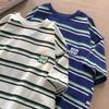 2025 Sommer neues Streifen Grafik T-Shirt für Damen Mode Tops weiß blau Damen T-Shirt Harajuku UNISEX Lässige Streetwear T-Shirts y2k Top