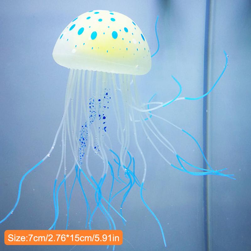Fish Tank Decorations Artificial Glowing Moon Jellyfish  Fish Tank Ornaments