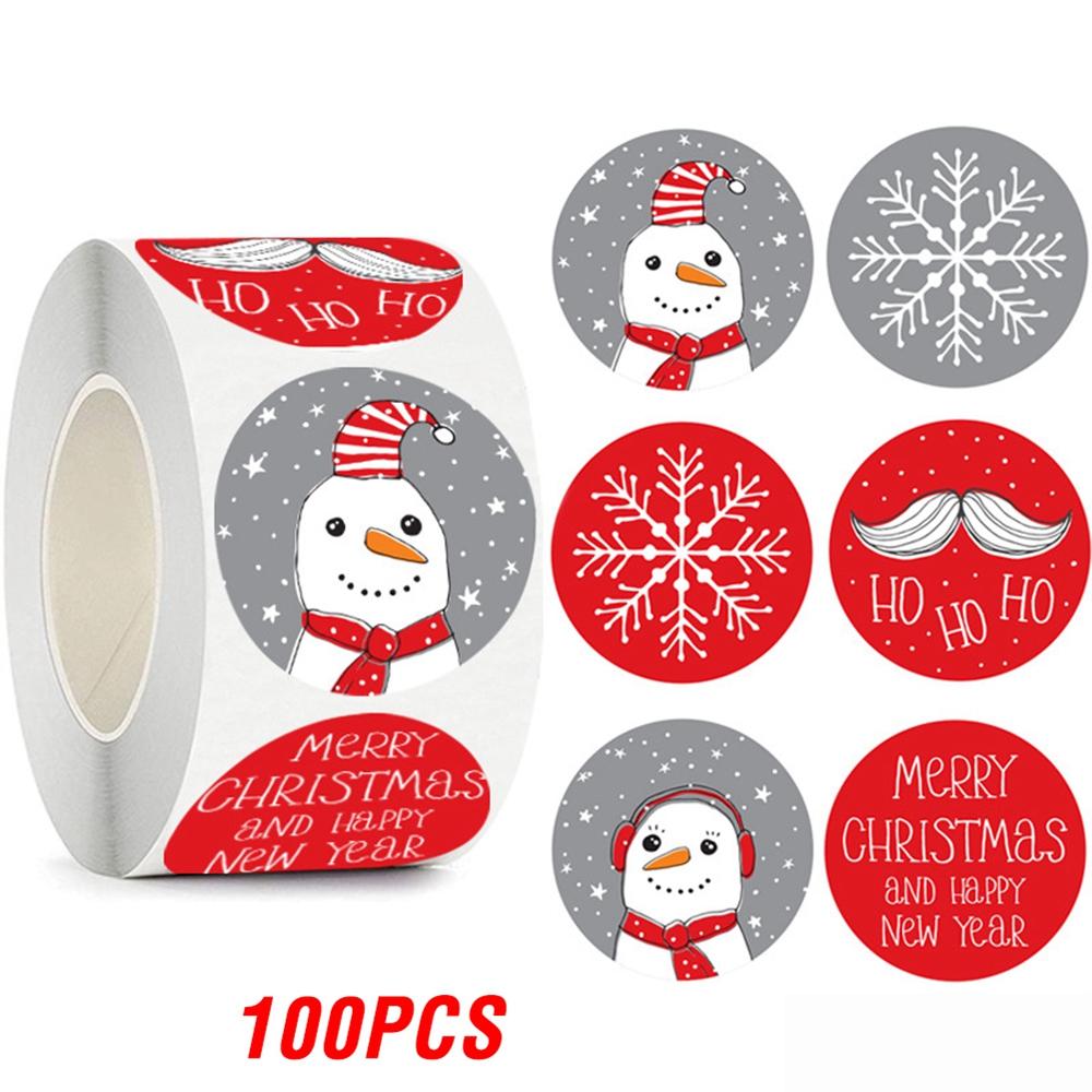 100-500Pcs High-Quality Merry High-Quality Christmas High-Quality Gift High-Quality Decorative High-Quality Stickers High-Quality Round High-Quality