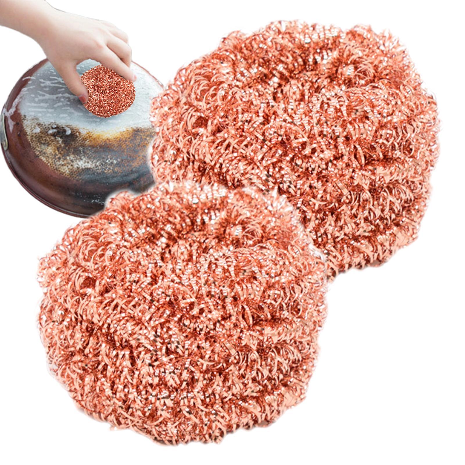 

2 Pieces Copper Wire Pot Scrubbers Cleaning Supplies Dishwashing Sponge Brush Dish Cleaning Brush Kitchen Scrub Pads CN