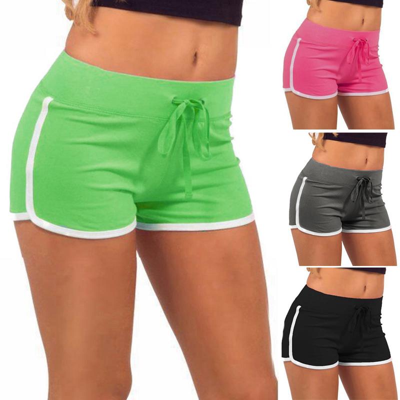 Women Sexy Girls Yo-Ga Short Running Peach Hip Sports Leisure Summer Skinny Patchwork Shorts Fashion Underpants