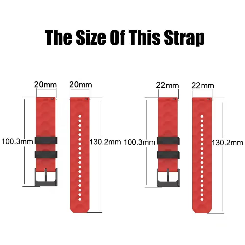 Football Pattern 22mm 20mm Silicone Strap for Garmin Forerunner 55 165 265 965 255 955/Venu 3 2 Band for Garmin Vivomove Trend