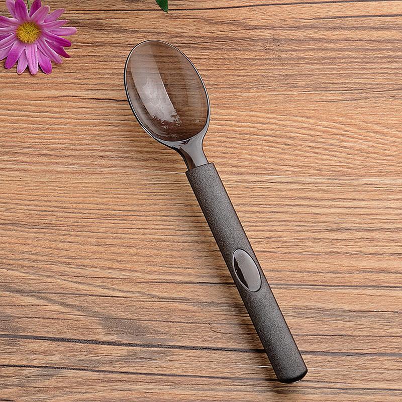 Hanyou Disposable Black Plastic Spoons