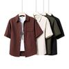 2026 Men's Casual Hong Kong Style Short Sleeve Shirt & Shorts Two-Piece Set
