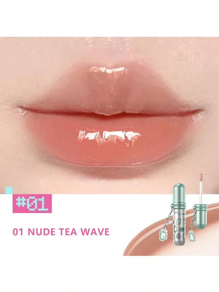 Little Ondine Tamagotchi Pixel Pals Collaboration Lip Glaze 01-06, Glossy Luminous, Long-Lasting Non-Sticky, Non-Fading, Unique Pixel Design