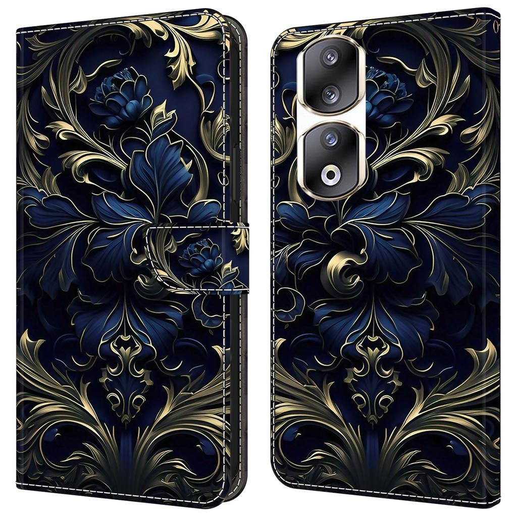 For Honor 90 Pro Case PU Leather Card Slots Phone Back Cover Pattern Printing Design