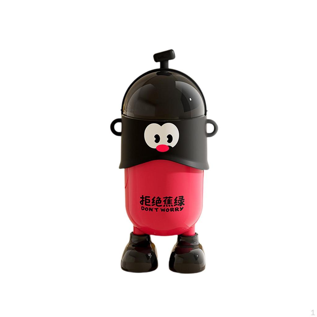 Trash Can Garbage Container Cute Waste Bin Standing Wastebasket with Flip Lid for Kitchen Study Room