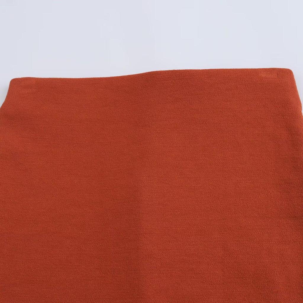 Conjunto de Chaleco de Punto y Falda Midi de Estilo Europeo y Americano para Mujer Otoño 2024 con Adornos de Botones