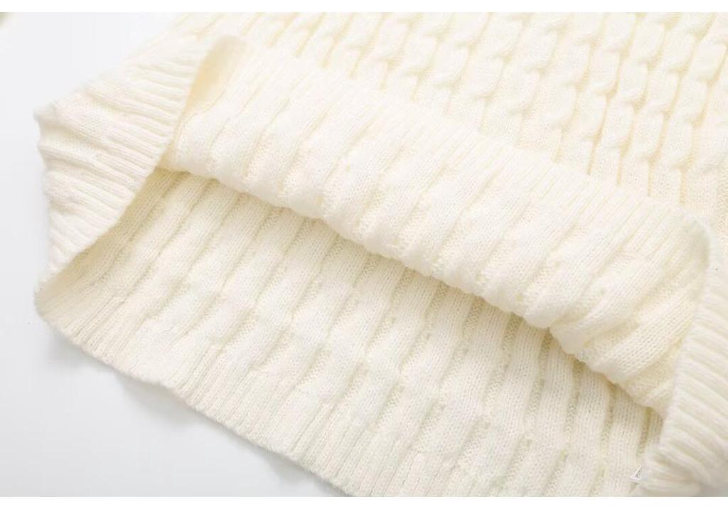 Women's European & American Style Versatile Long-Sleeve Scarf Knit Sweater