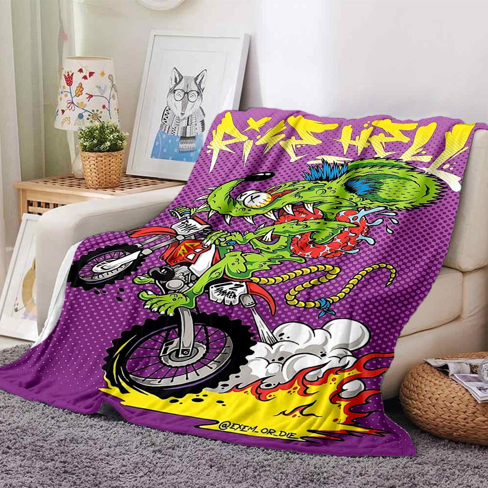

1pc Ride Hell Soft Flannel All-Season Throw for Home, Office, Outdoor UseDurable Comfort 100527 80cmx120cm(31inx47in)
