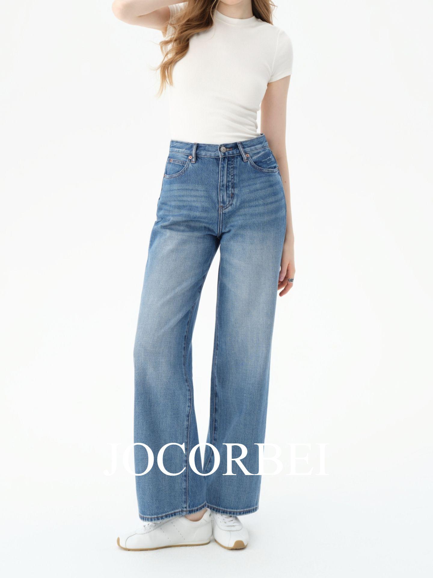 JOCORBEI Drapey Lyocell 2026 Women s High Waist Wide Leg Floor-Length Jeans 25