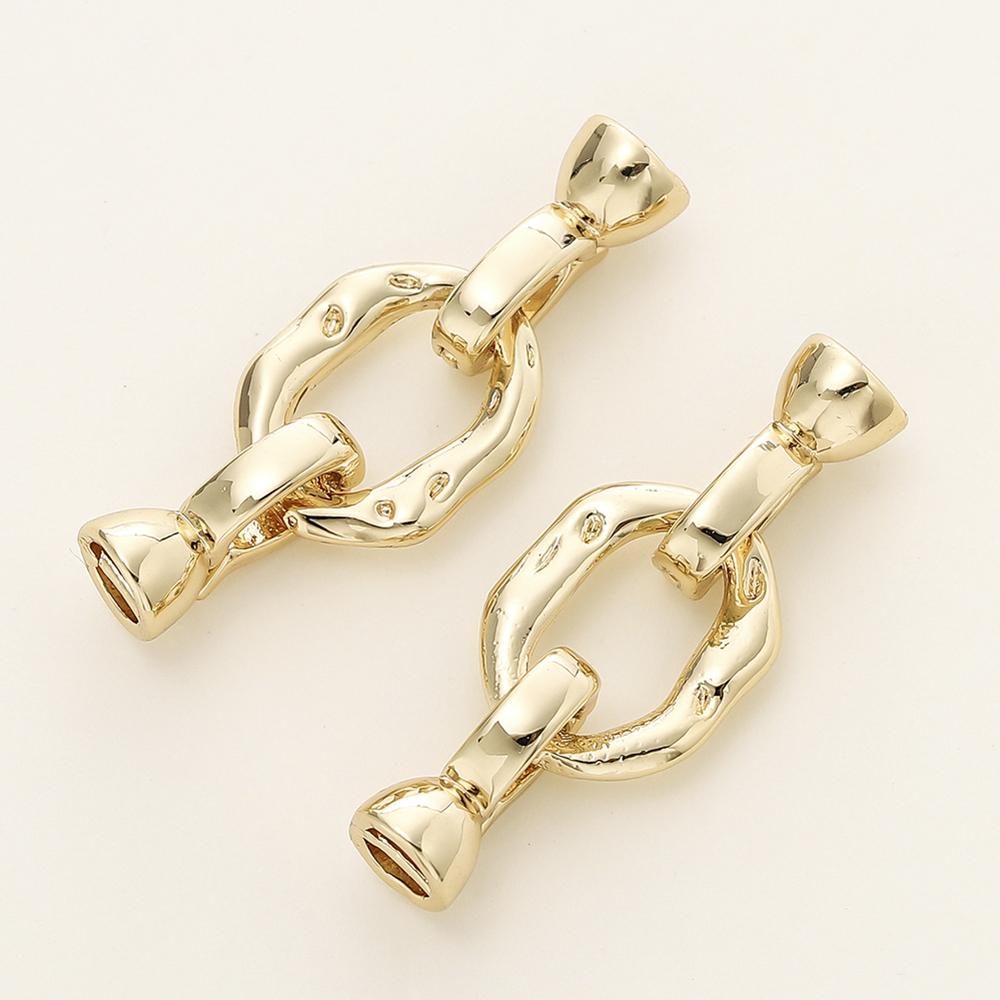 2/4pcs 14/18K Gold Color Plated Heart Bowknot Fasteners Closure Lock Connector Clasps For DIY Needlework Pearls Jewelry Making