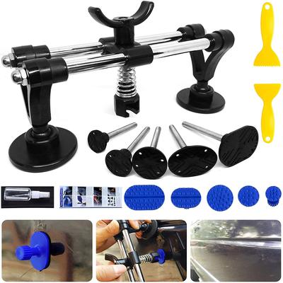 Car Body Repair Tool Kit Car Dent Puller With Double Pole Bridge Dent Puller Glue Puller Tabs Glue Shovel