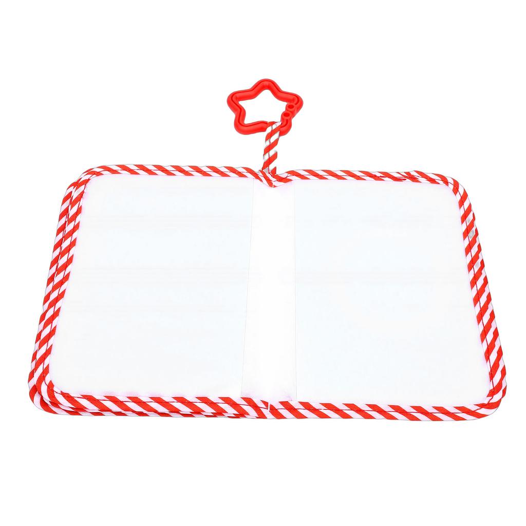 My First Photo Album Strawberry Pattern Soft Cloth Photo Book with Safe Mirror for 17 Photos