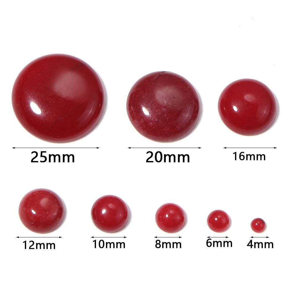 

5-10pcs/lot 4/6/8/10/12/16/20/25mm Round Jade Cabochons Natural Stone Cabochon Beads For Diy Ring Brooch Pendant Jewelry Making 4mm 10pcs червоний