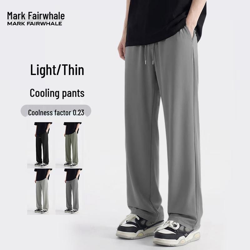 Mark Fairwhale Men's Lightweight Ice Silk Straight-Leg Casual Pants