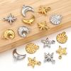 5pcs/lot High Quality Stainless Steel Pendant Star Moon Round Shape Fashion Charms For Jewelry Making DIY Necklace Earrings Gift