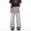 Classic Washed Denim Jeans Men Women Loose Fit Straight Leg Casual Pants High Street Vintage Style