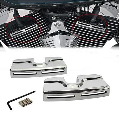 AQIMY Motorcycle Spark Plug Head Bolt Cover Aluminum Harley Softail Dyna Chrome
