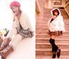 Extra Long Cable Knit Over-the-Knee Leg Warmers with Pom Pom