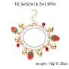 Romantic Sweet Red Strawberry Chain Bracelets for Women Imitation Pearl Heart Cherry Pendant Bracelets Friendship Jewelry Gift